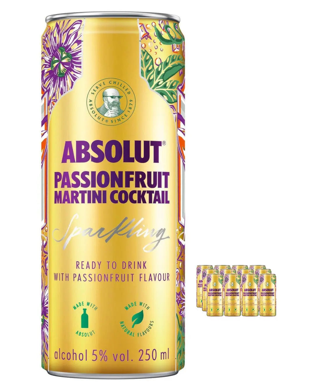 Absolut Passion Fruit Martini Cocktail Sparkling Multipack, 12 x 250 ml BBE 31/05/2023 Ready Made Cocktails