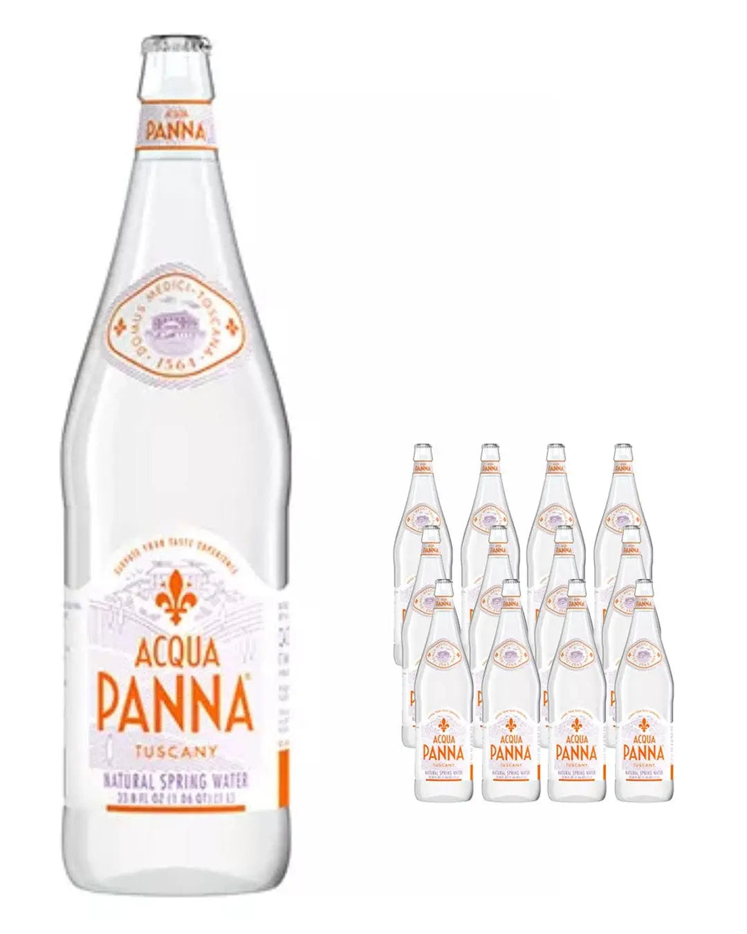 Acqua Panna Still Mineral Water Glass Bottle Multipack, 12 x 1 L Water