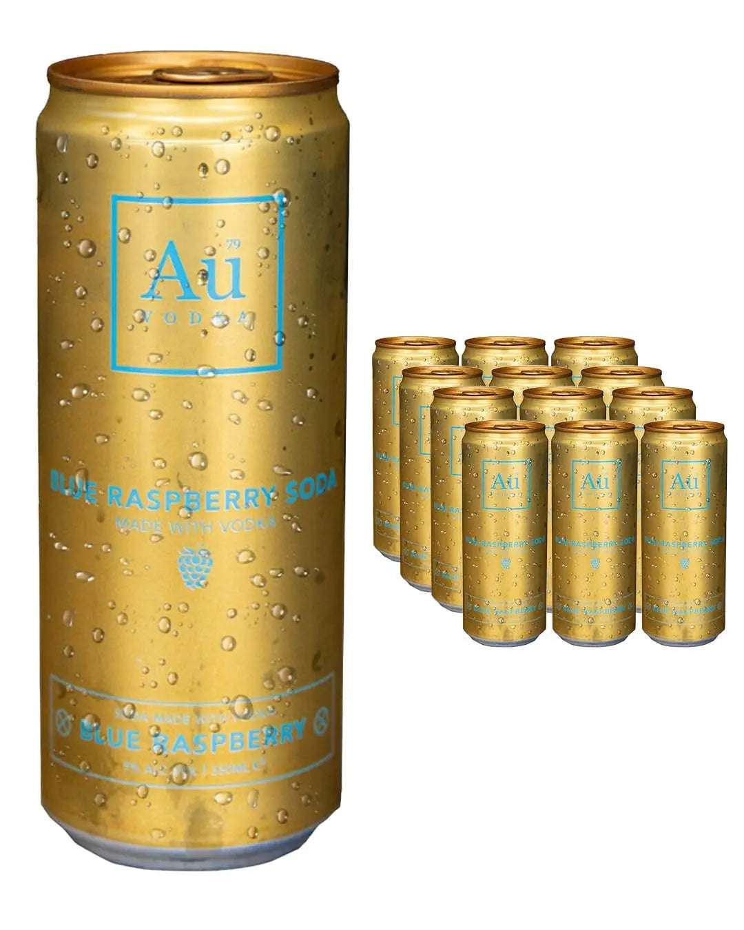 Au Vodka Blue Raspberry Premixed Cans Multipack, 12 x 330 ml Ready Made Cocktails