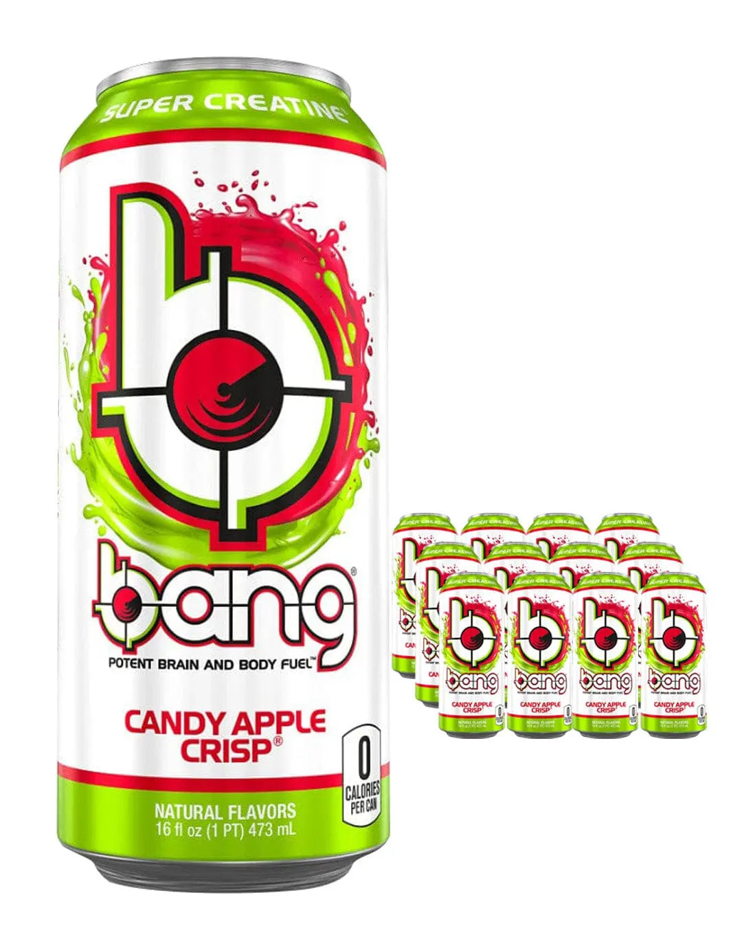 Bang Candy Apple Crisp Energy Drink Multipack, 12 x 500 ml Soft Drinks & Mixers