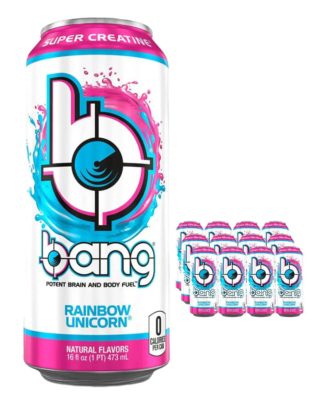Bang Rainbow Unicorn Energy Drink Multipack, 12 x 500 ml Soft Drinks & Mixers