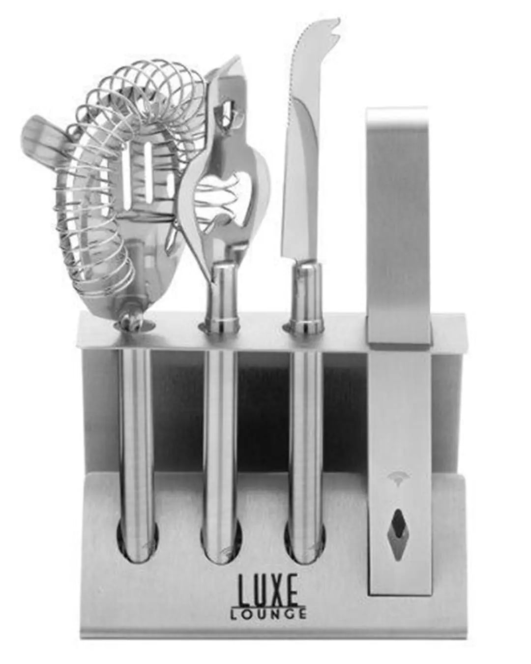 BarCraft Five Piece Stainless Steel Cocktail Tool Set Barware