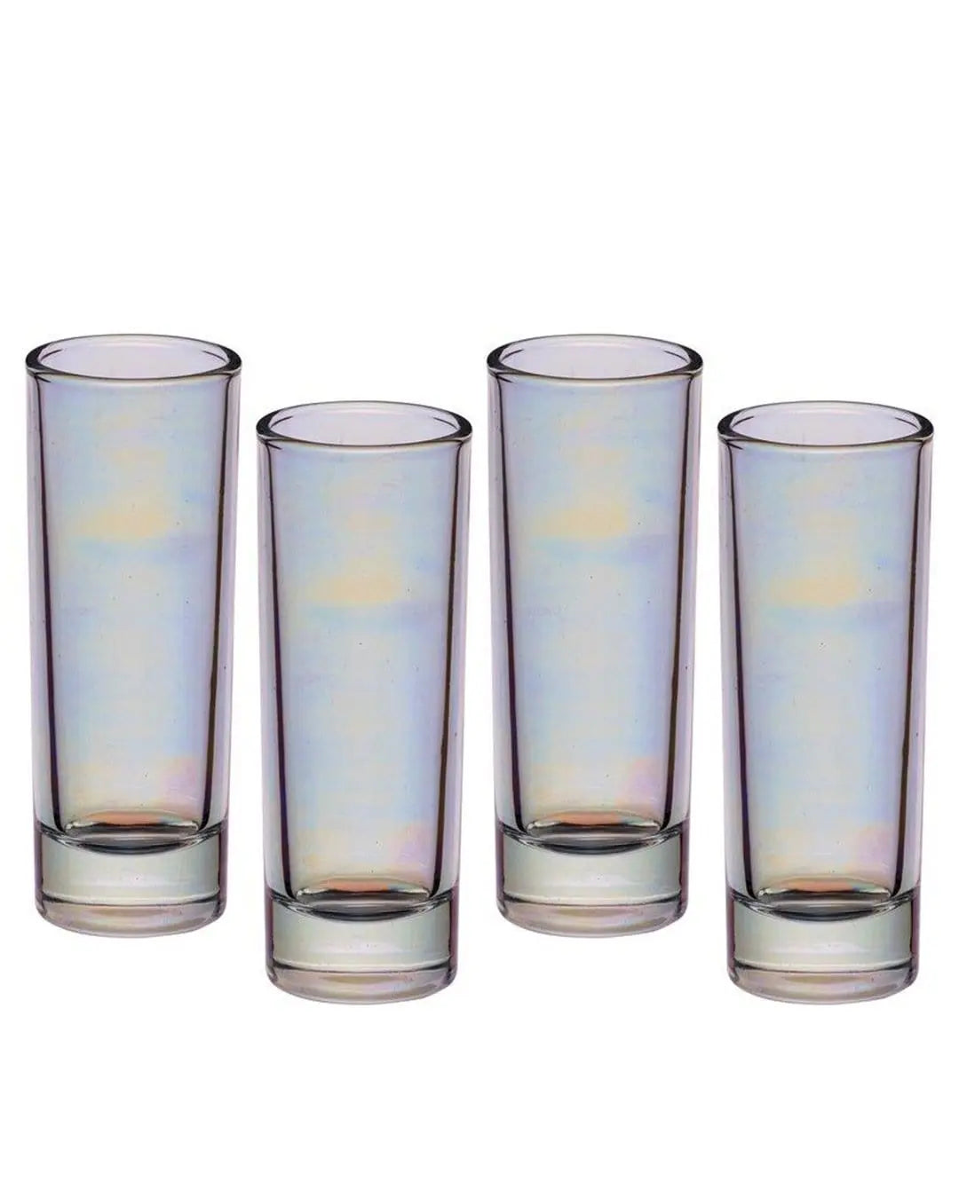 BarCraft Set of Four Tall Iridescent Shot Glasses Tableware