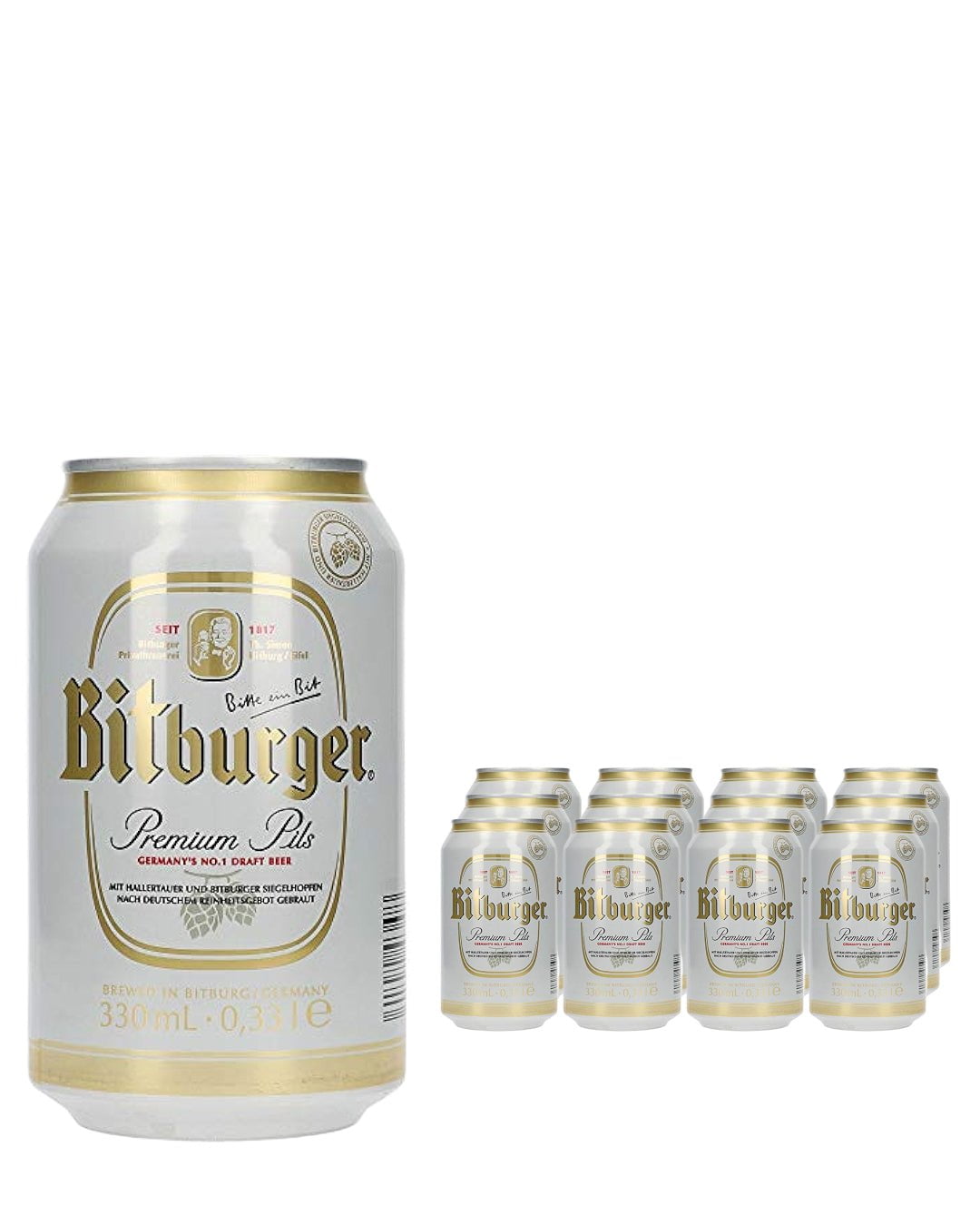 Bitburger Premium Pils Beer, 12 x 330 ml Beer