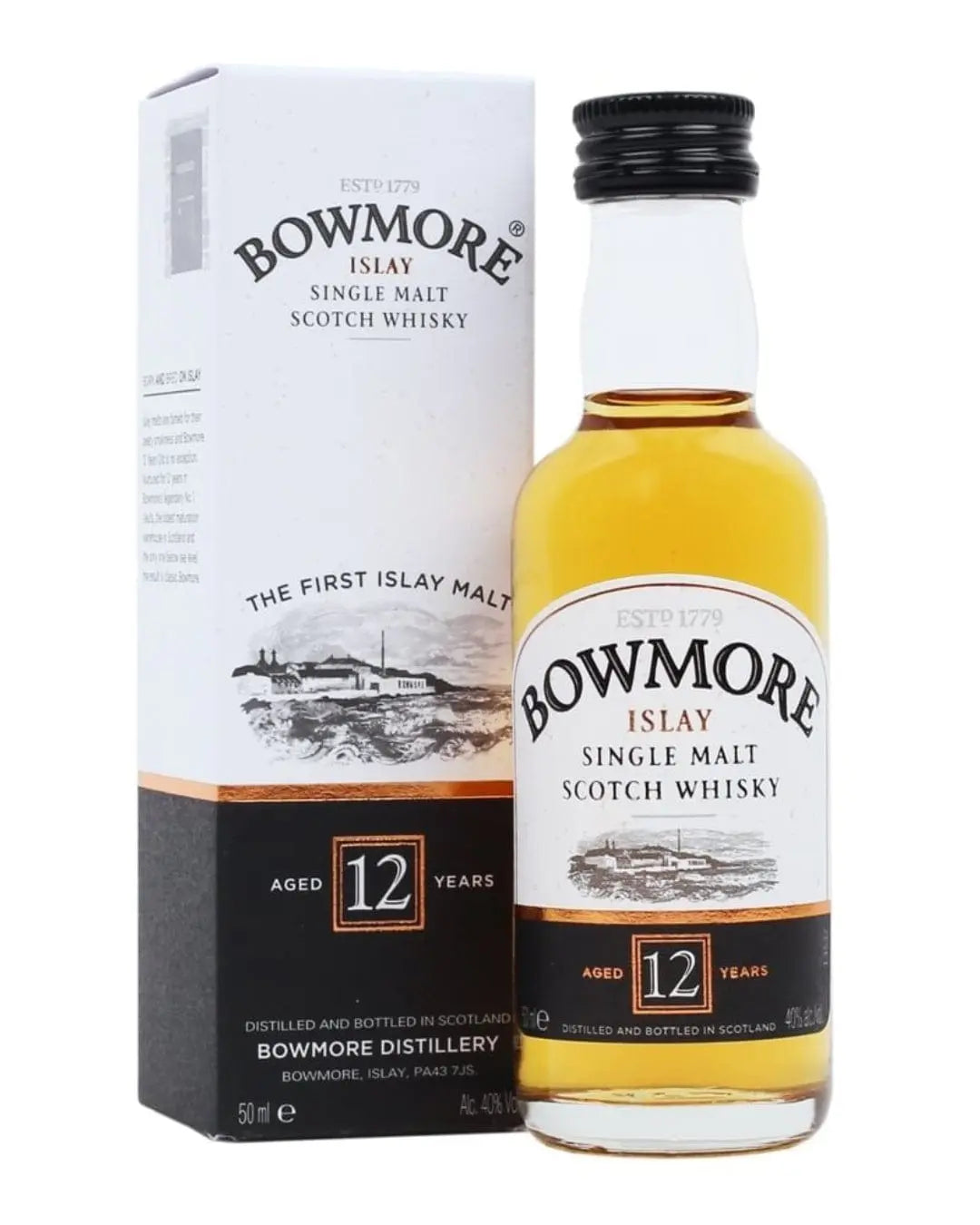 Bowmore 12 Year Old Whisky Miniatue, 5 cl Spirit Miniatures