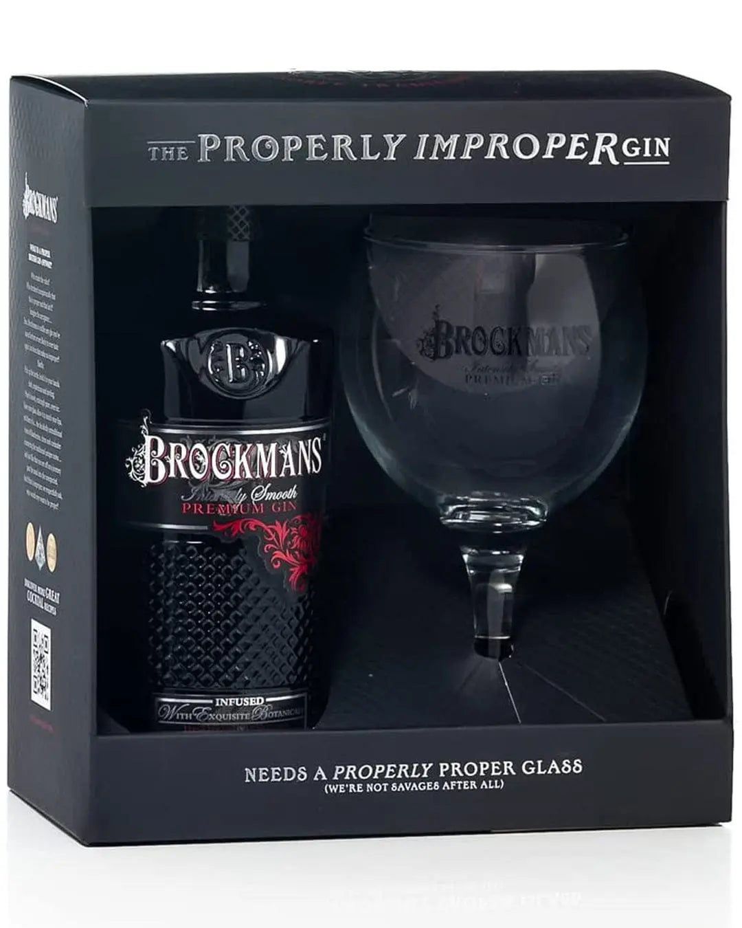 Brockmans Intensely Smooth Gin Gift Pack with Glass, 70 cl Gin