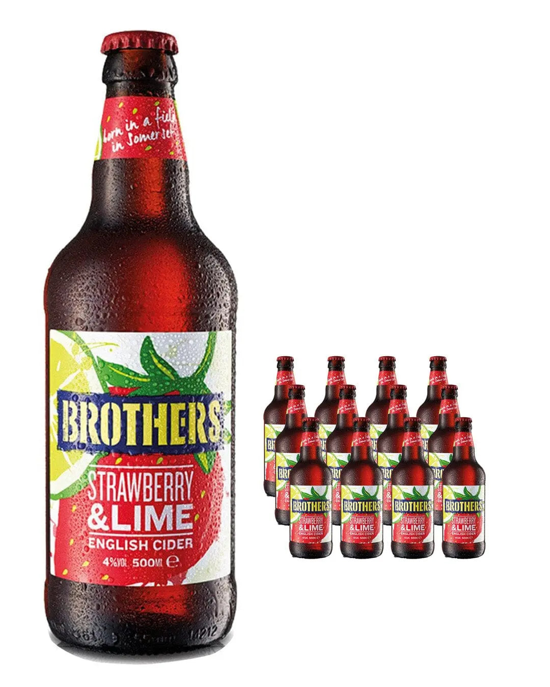 Brothers Strawberry & Lime Premium Cider Multipack, 12 x 500 ml BBE 03/08/2023 Cider