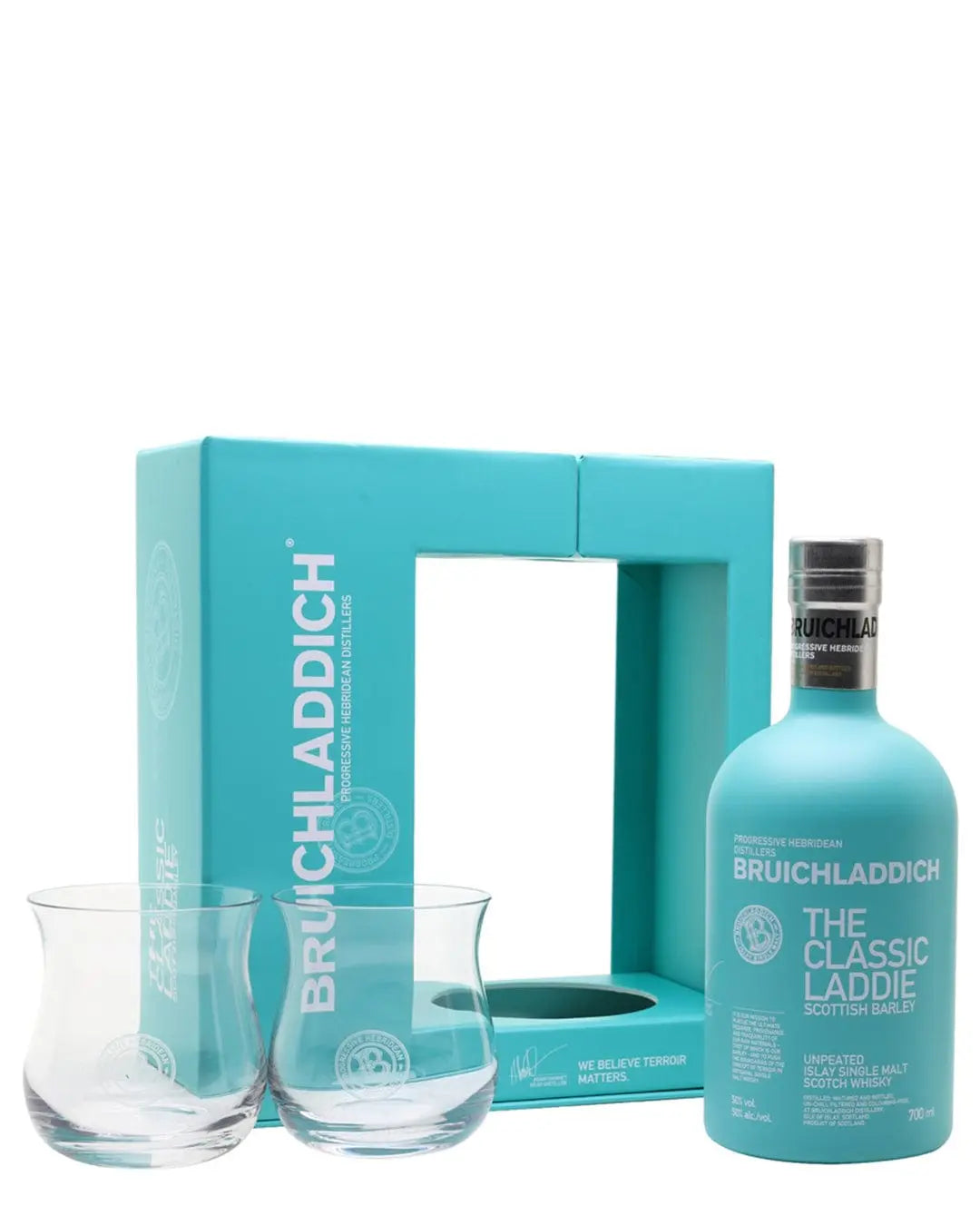 Bruichladdich The Classic Laddie Gift Pack with 2 Glasses, 70 cl Whisky 5055807412506