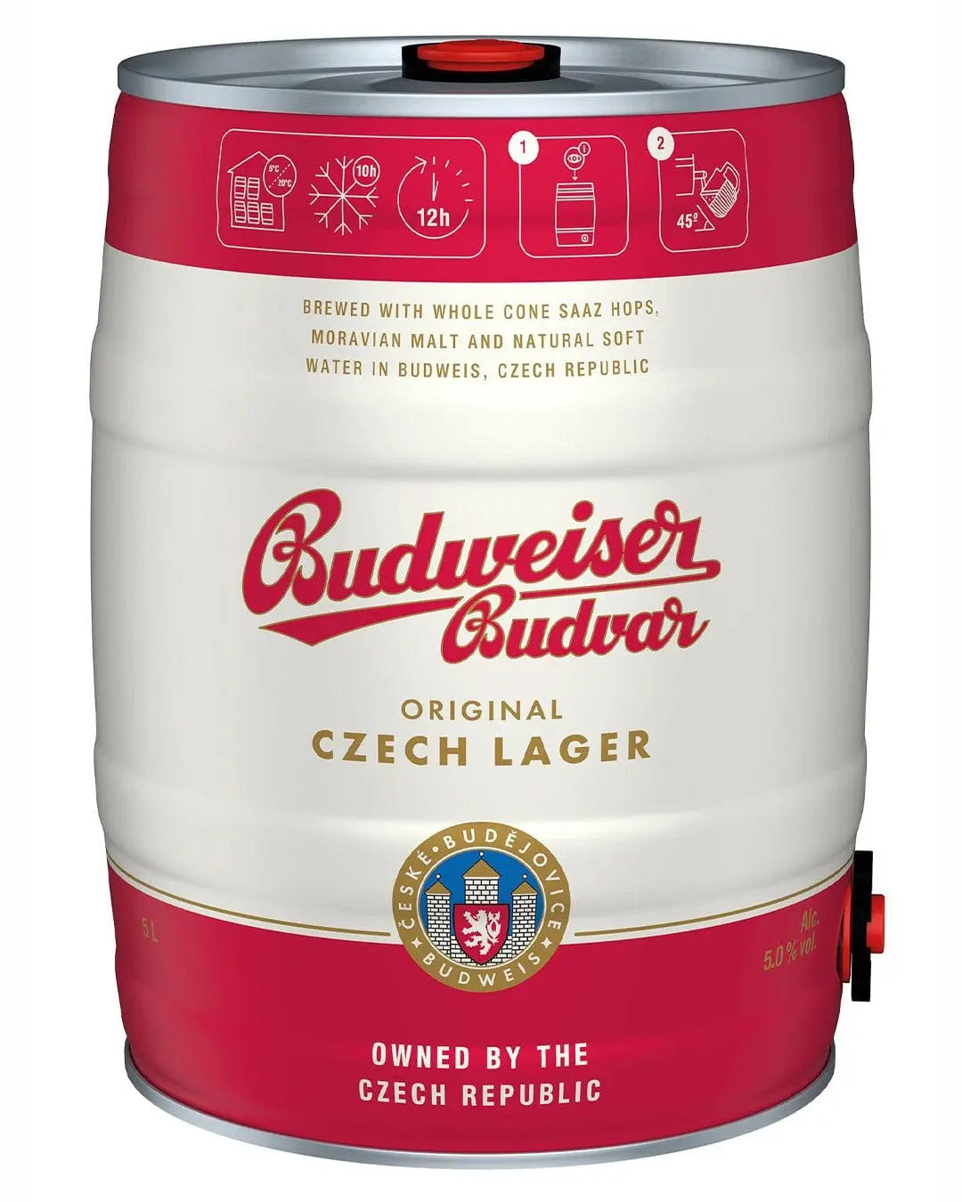 Budweiser Budvar Beer Mini Keg, 5 L Beer