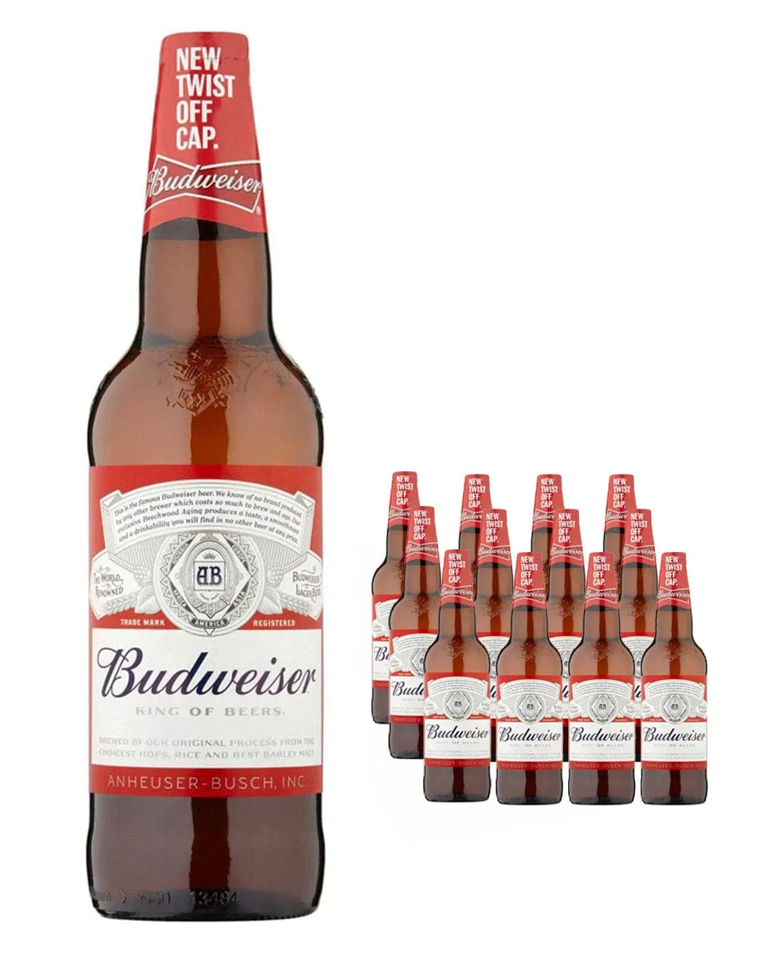 Budweiser Premium Lager Bottle Multipack, 12 x 660 ml Beer