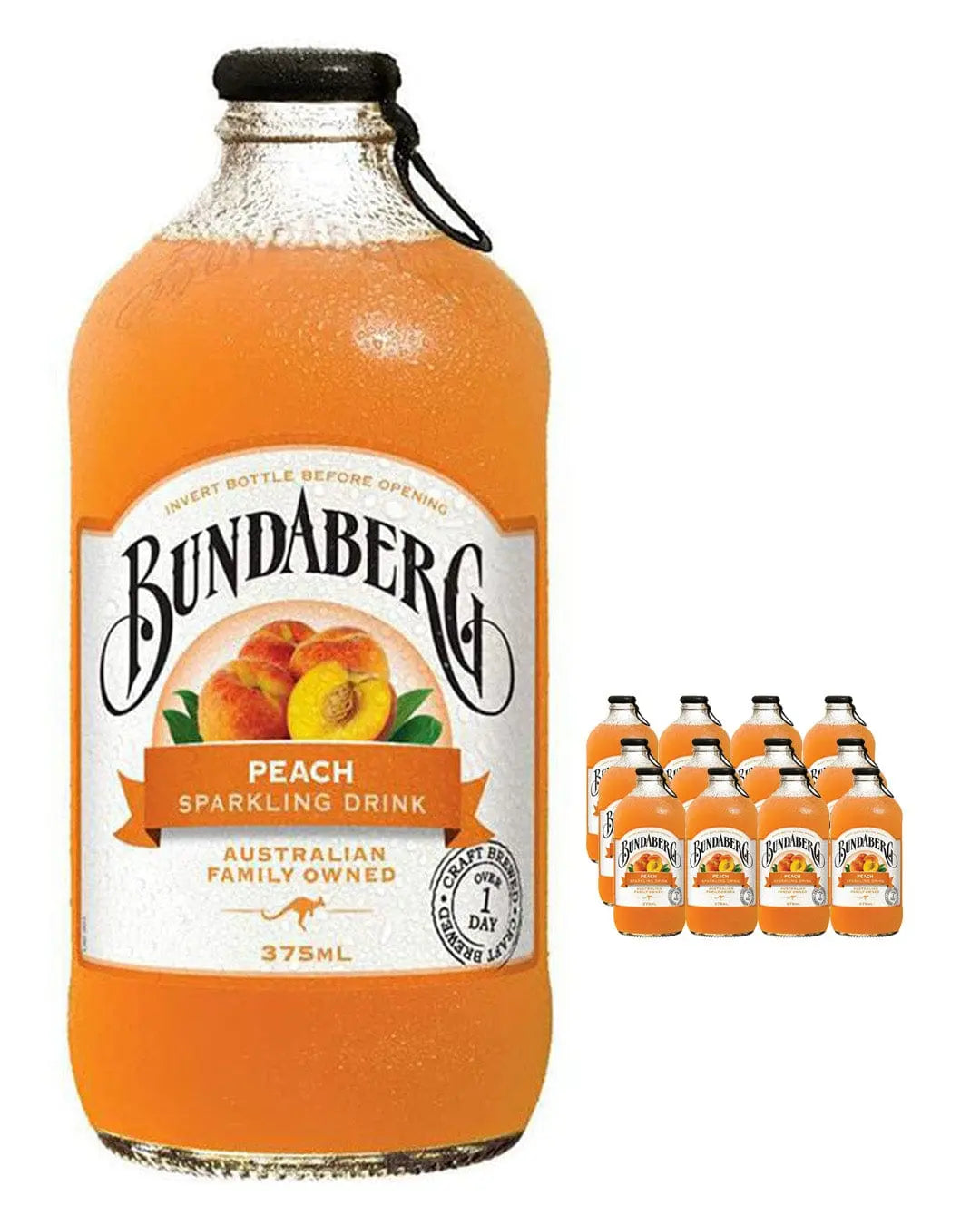 Bundaberg Peach Multipack, 12 x 375 ml Soft Drinks & Mixers 19311493003231