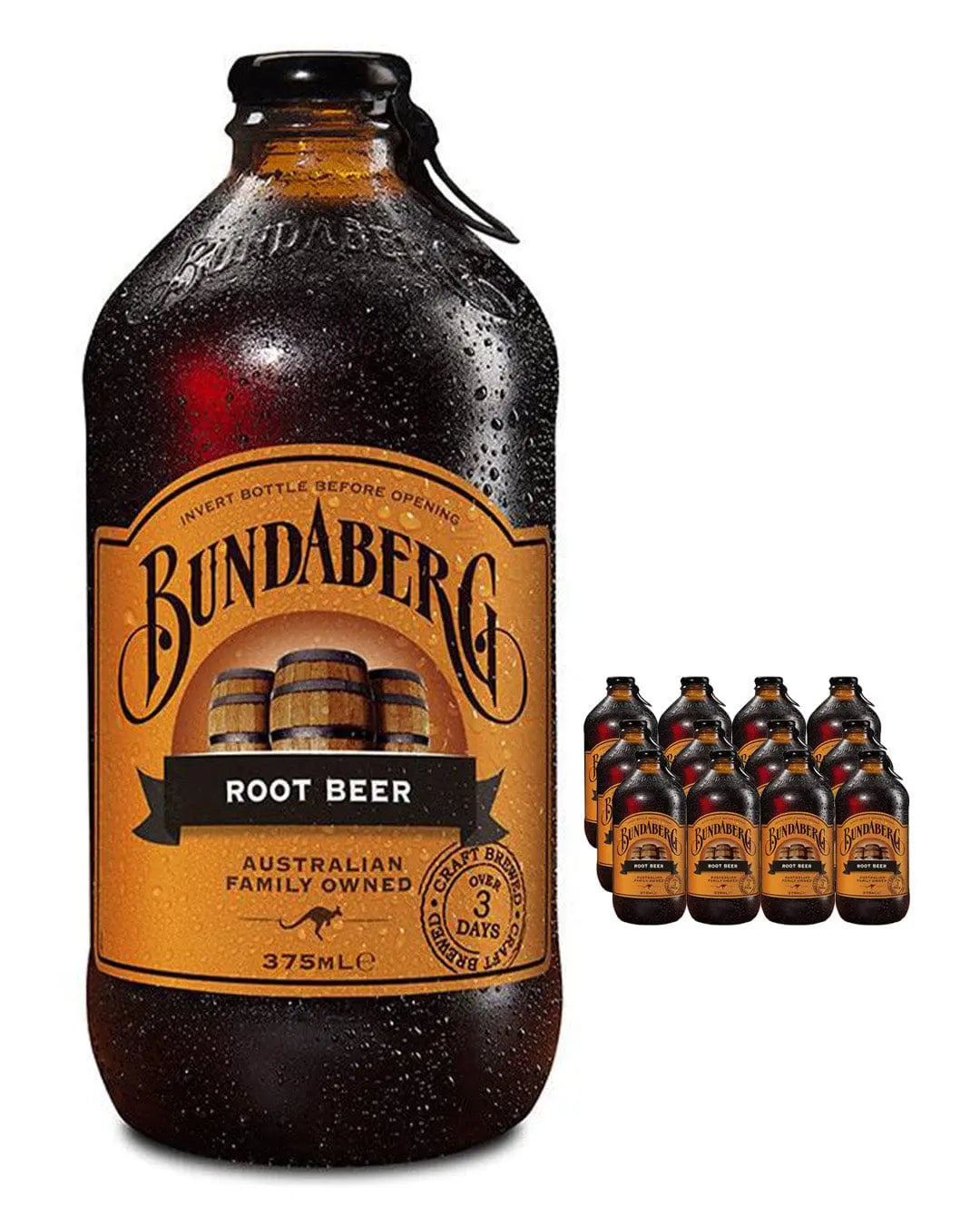 Bundaberg Root Beer Multipack, 12 x 375 ml Soft Drinks & Mixers 9311493003272