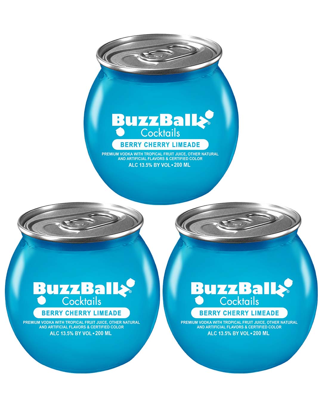 BuzzBallz Berry Cherry Limeade Cocktail, 3 x 200 ml Ready To Drink
