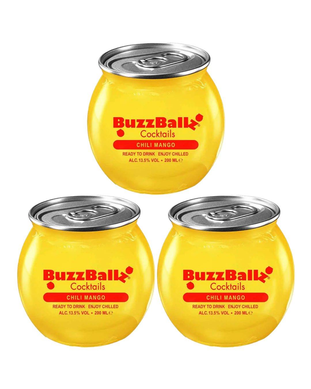 BuzzBallz Chili Mango Cocktail, 3 x 200 ml Ready To Drink