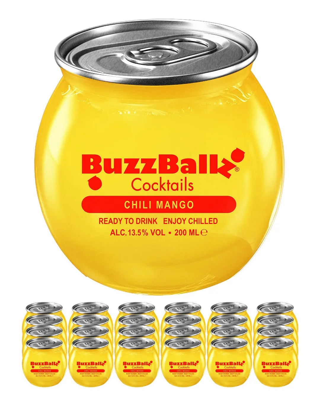BuzzBallz Chili Mango Cocktail Multipack, 24 x 200 ml Ready Made Cocktails