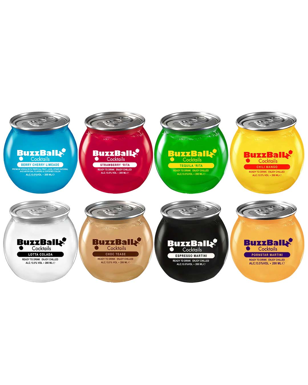 BuzzBallz Flavours Cocktail Multipack, 8 x 200 ml Ready To Drink