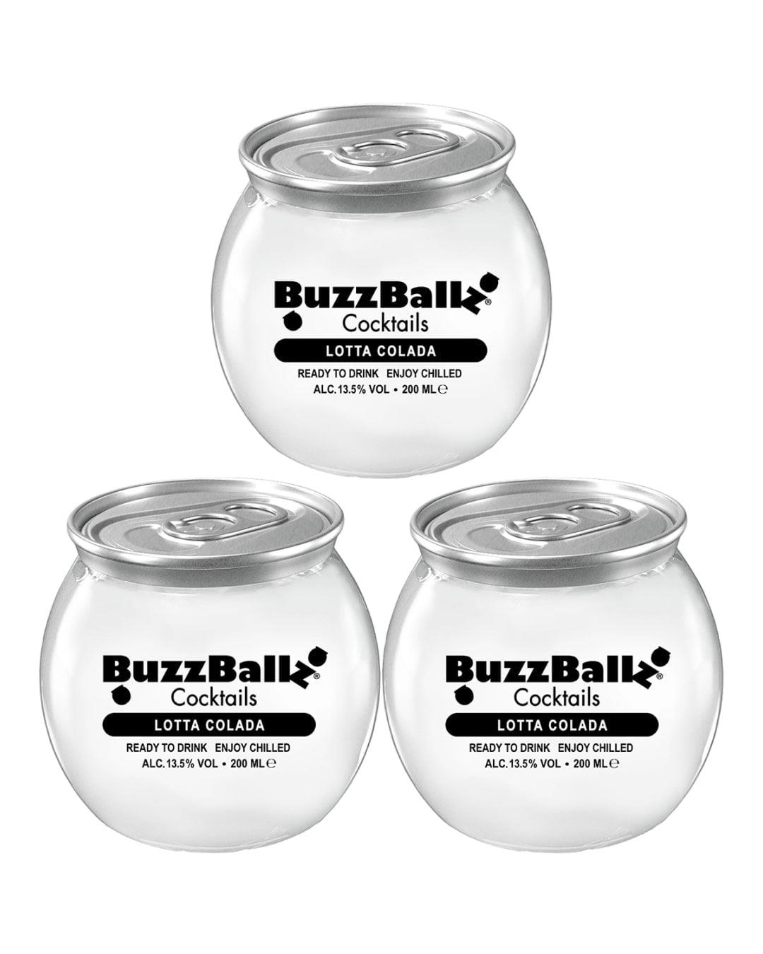 BuzzBallz Lotta Colada Cocktail, 3 x 200 ml Ready To Drink