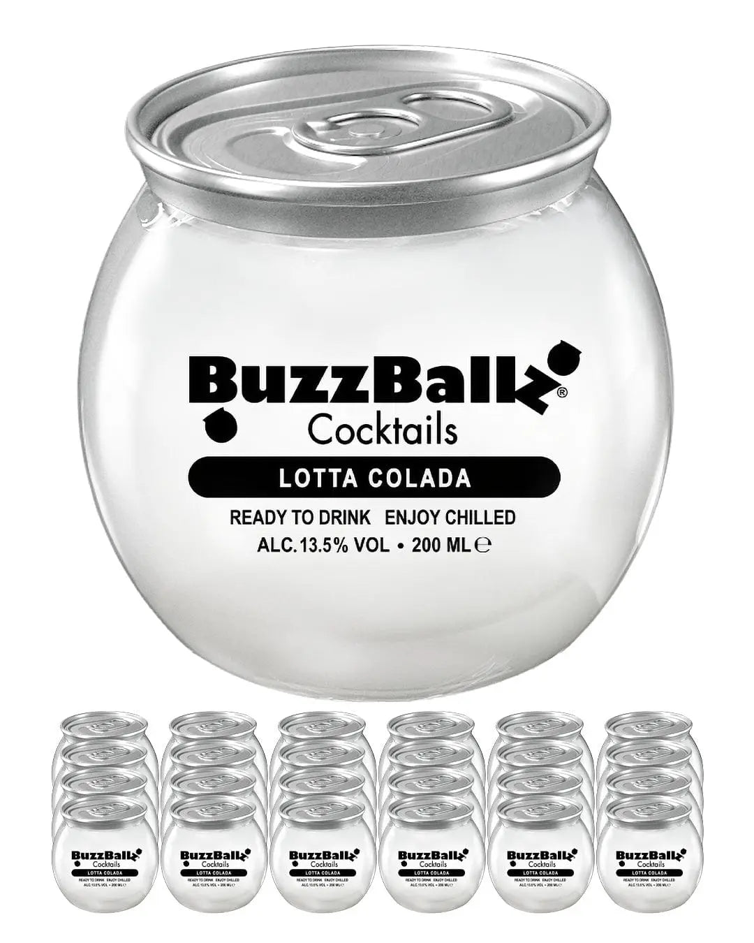 BuzzBallz Lotta Colada Cocktail Multipack, 24 x 200 ml Ready Made Cocktails