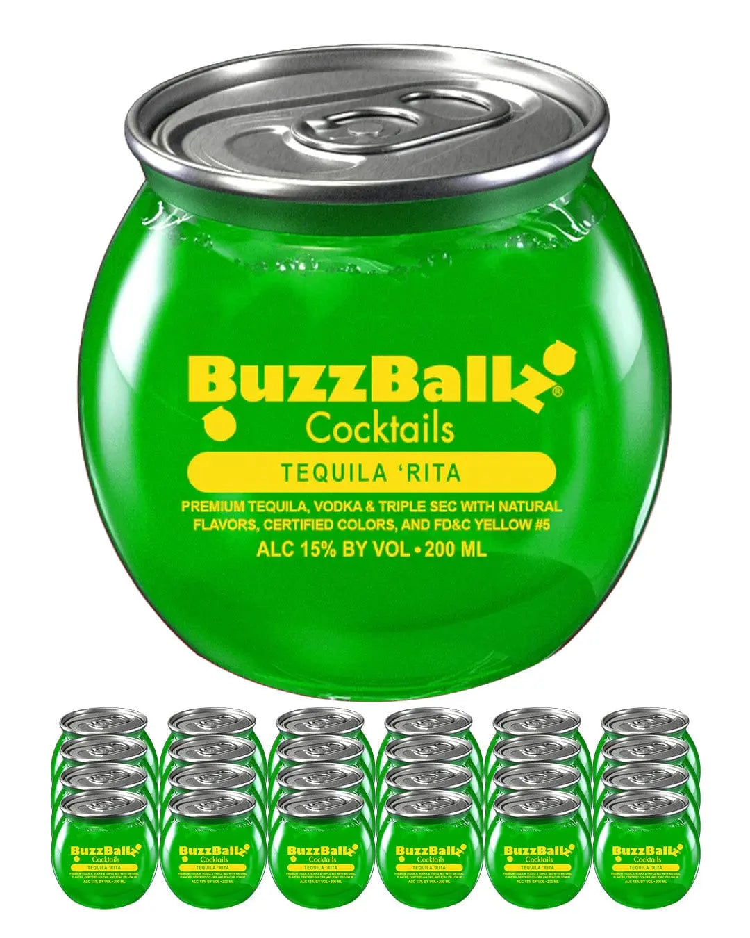 BuzzBallz Tequila Rita Cocktail Multipack, 24 x 200 ml Ready Made Cocktails