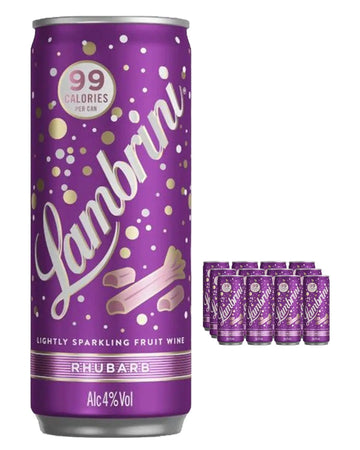 Lambrini Rhubarb & Ginger Slightly Sparkling Fruit Wine Can Multipack, 12 x 250 ml Champagne & Sparkling 5011166070849
