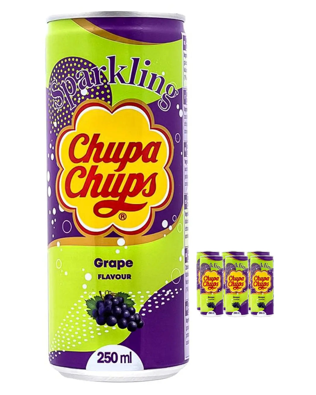 Chupa Chups Grape Sparkling Drink Multipack, 6 x 250 ml Soft Drinks & Mixers