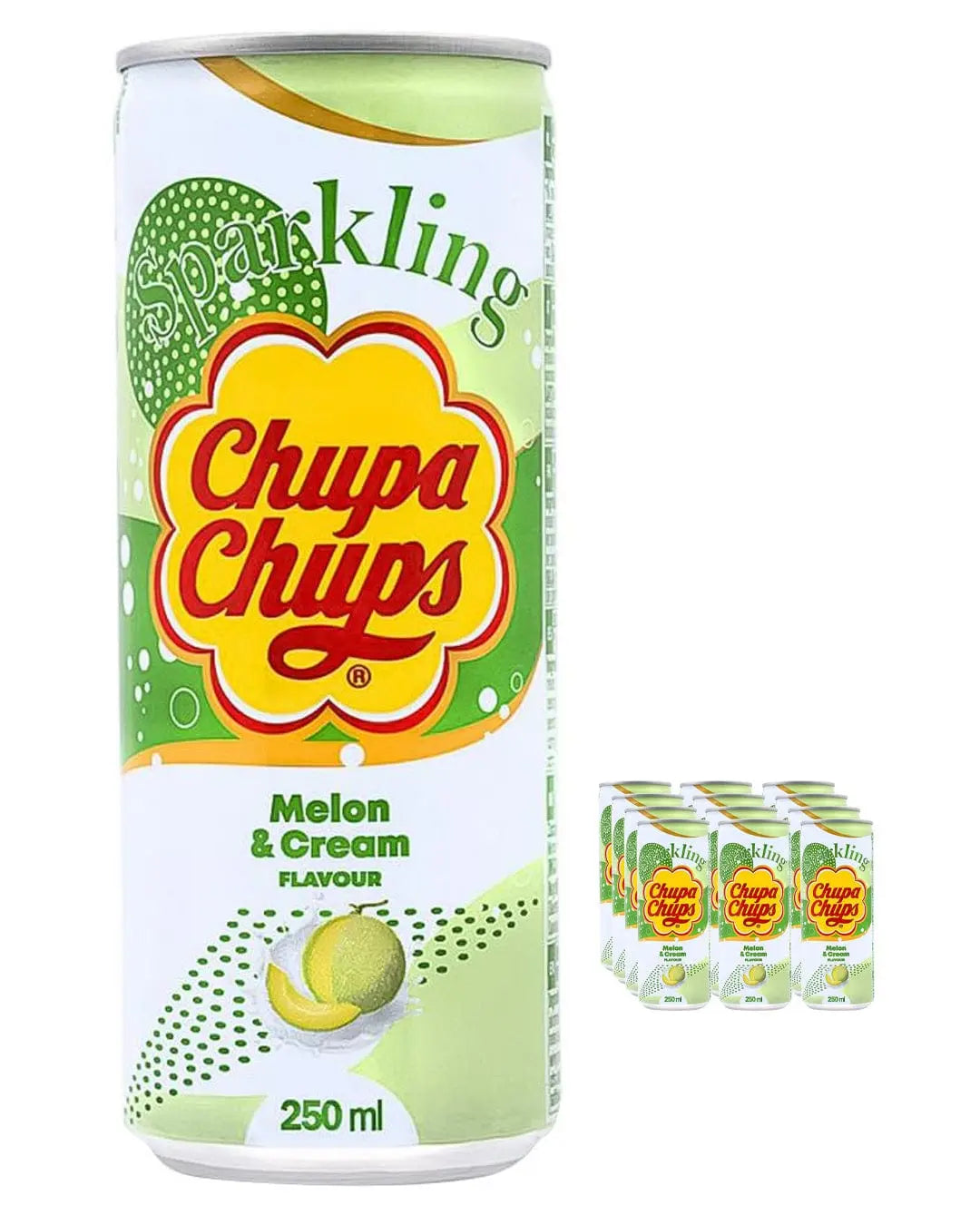 Chupa Chups Melon & Cream Sparkling Drink Multipack, 24 x 250 ml Soft Drinks & Mixers