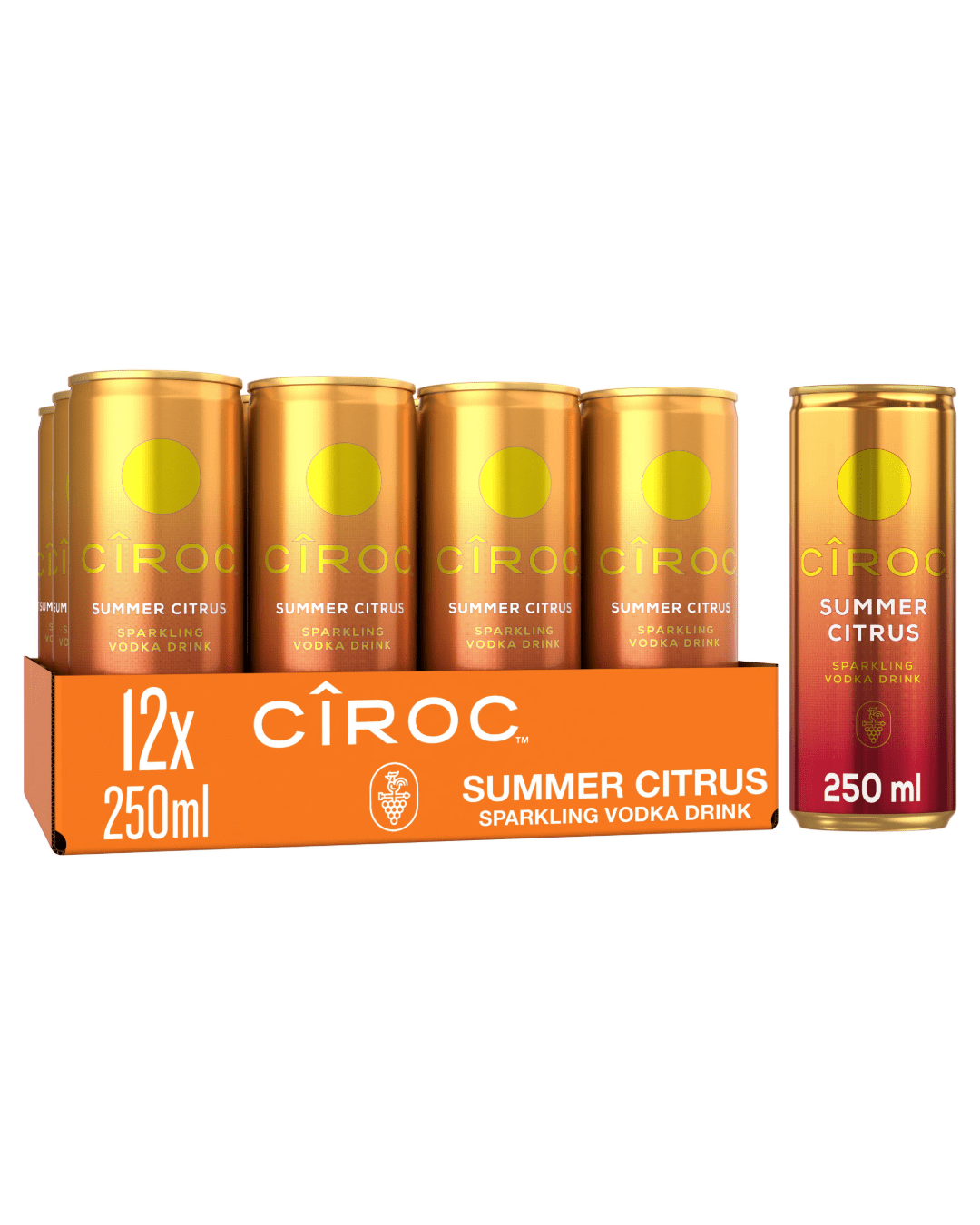 Ciroc Summer Citrus Premixed Cocktail Multipack, 12 x 250 ml Ready Made Cocktails