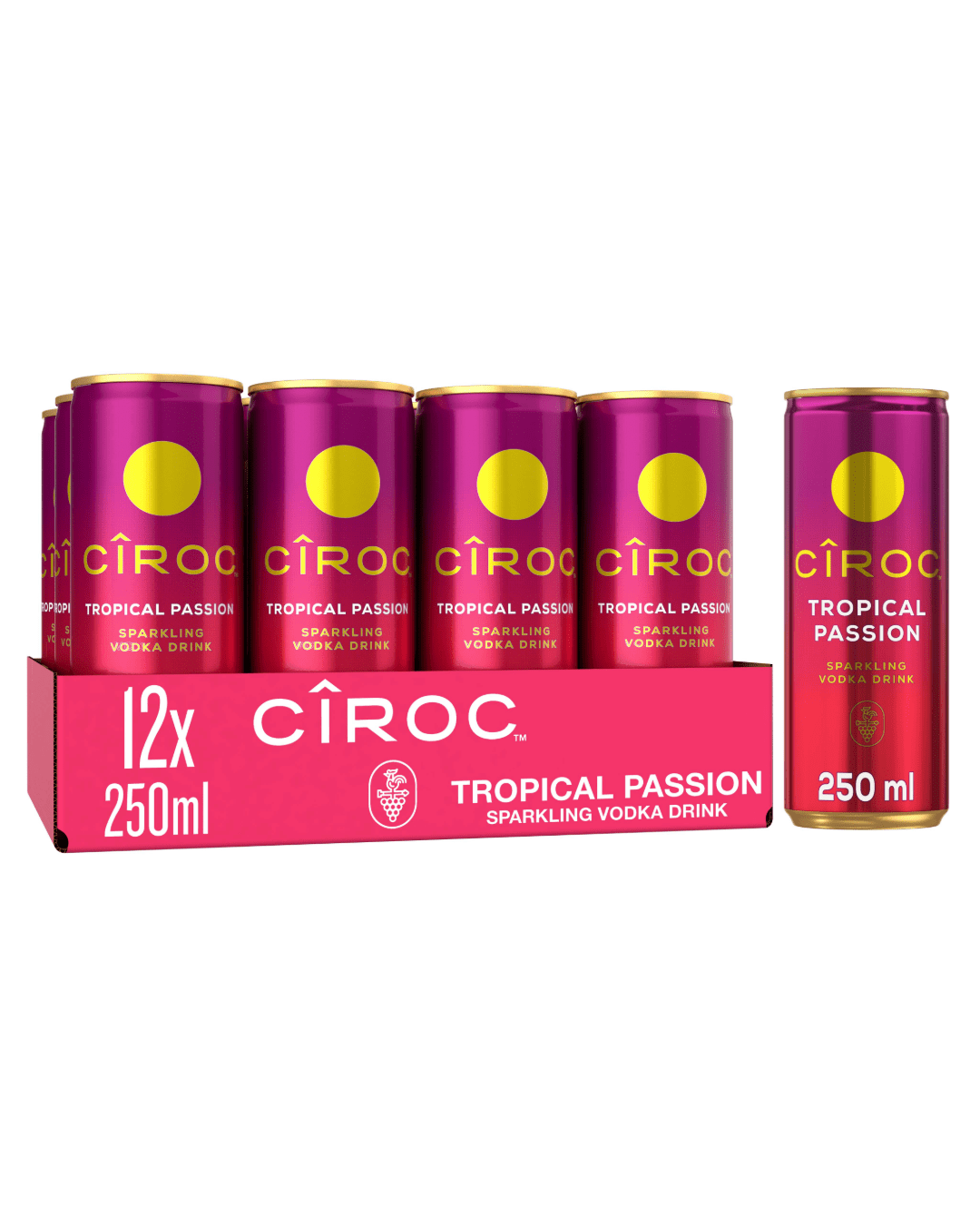 Ciroc Tropical Passion Premixed Cocktail Multipack, 12 x 250 ml Ready Made Cocktails