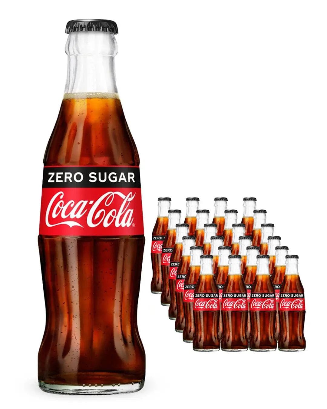 Coca-Cola Coke Zero Glass Bottle Multipack, 24 x 200 ml Soft Drinks & Mixers
