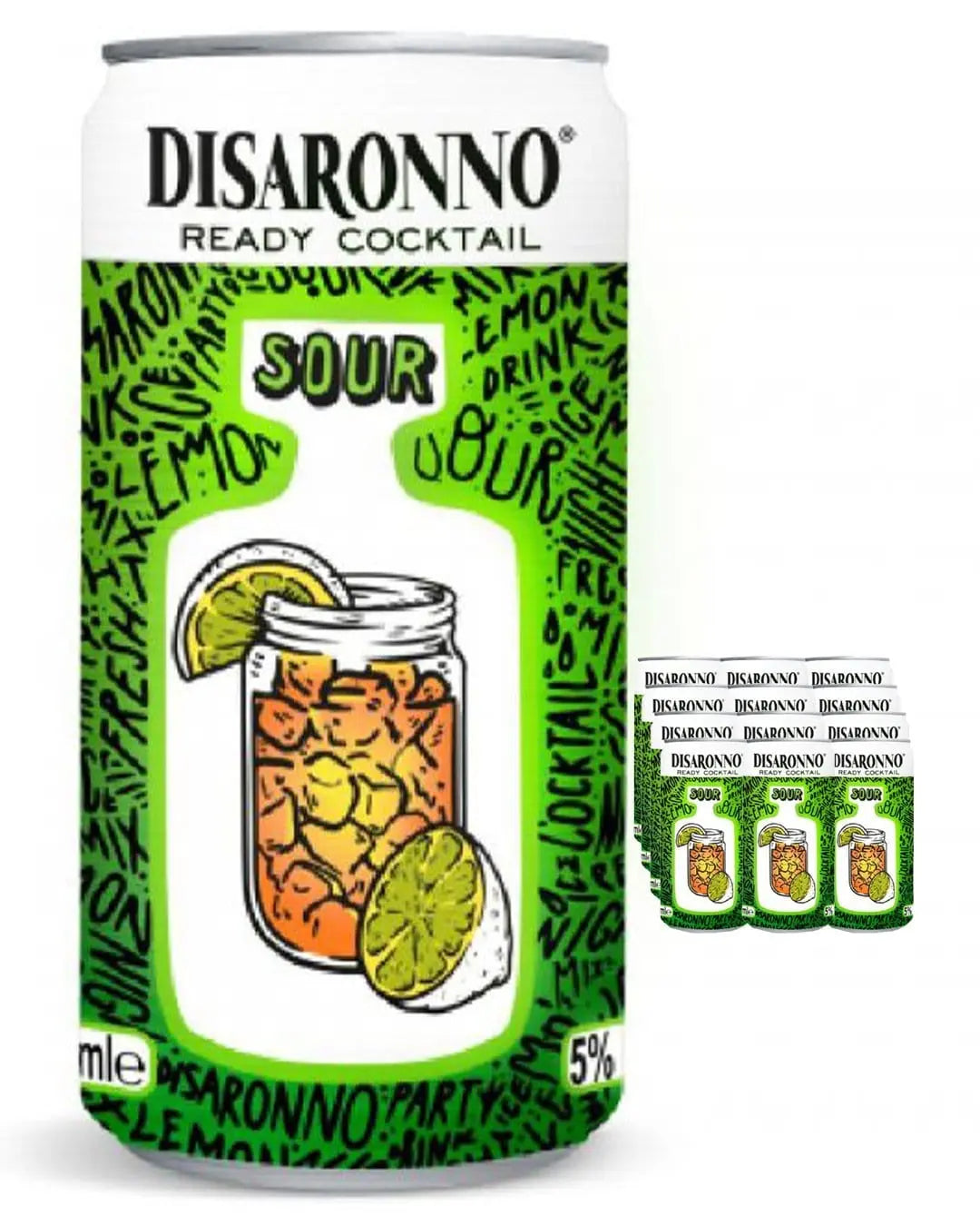 Disaronno Amaretto Sour Premixed Cocktail Can, 1 x 200 ml Ready Made Cocktails