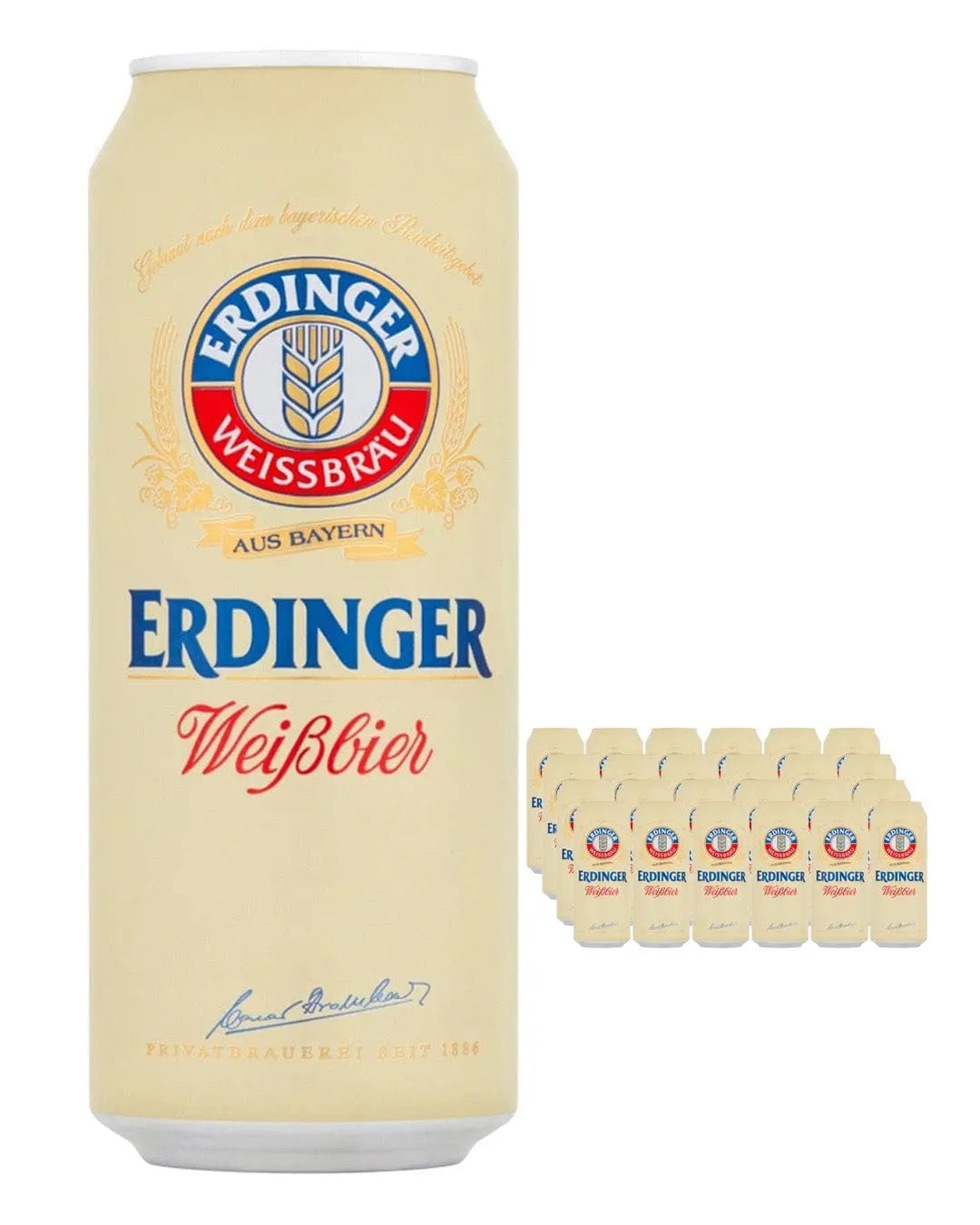 Erdinger Weissbier Beer Can Multipack, 24 x 500 ml Beer