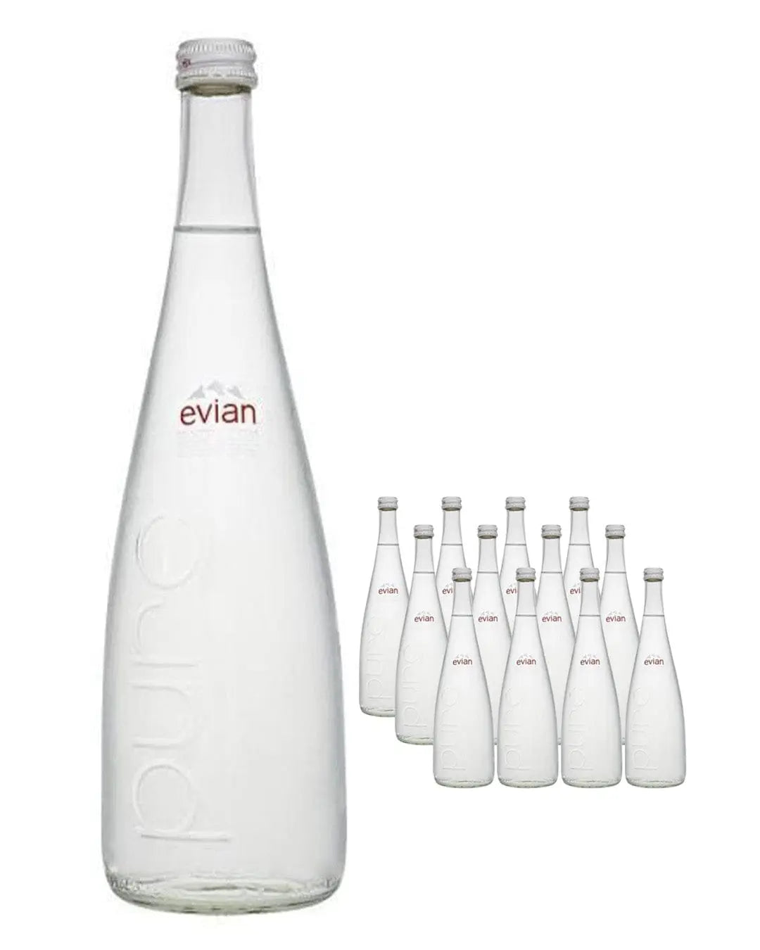 Evian Glass Bottle Multipack, 12 x 750 ml Water 3068320103372