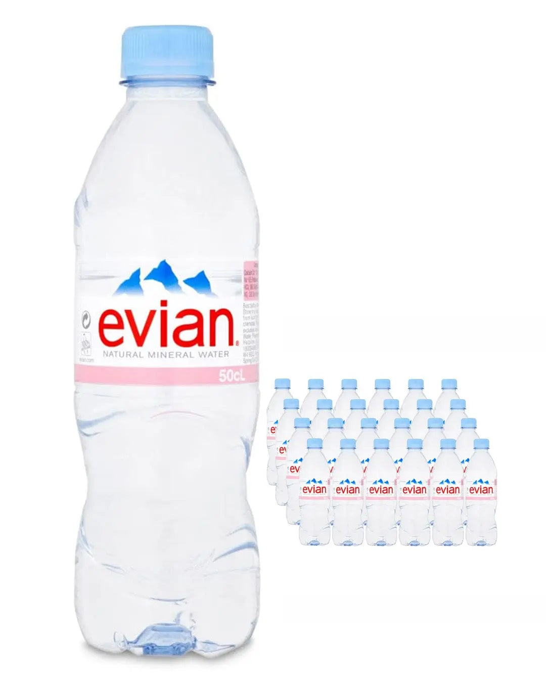 Evian Natural Spring Water Multipack, 24 x 500 ml Water 3068320055015