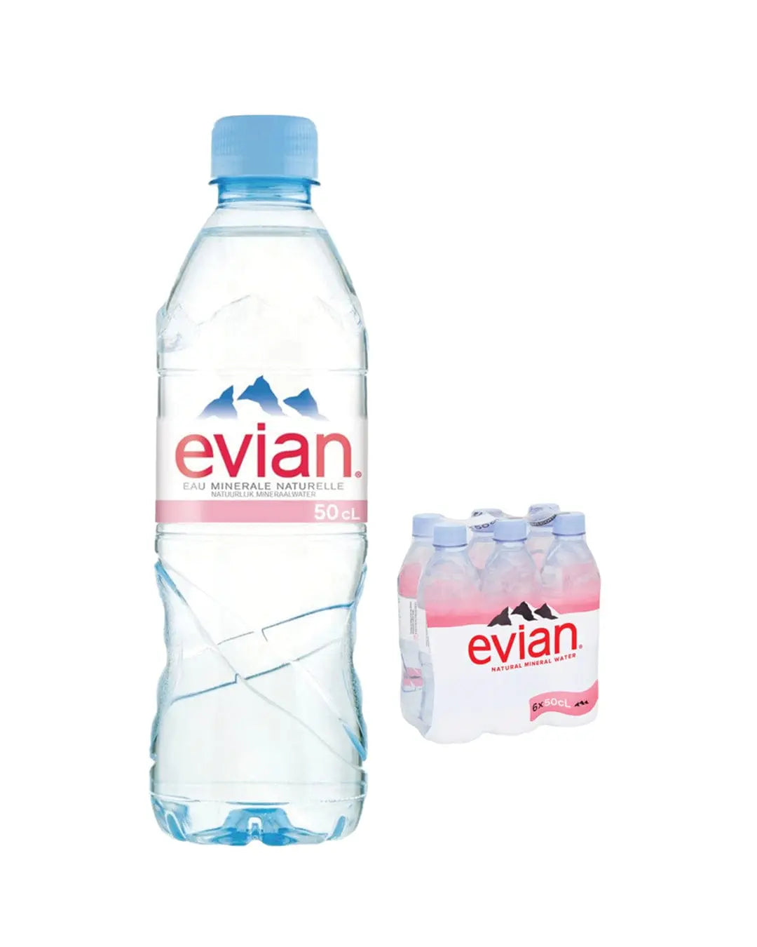 Evian Natural Spring Water Plastic Bottle Multipack, 5 x 6 x 500 ml Water