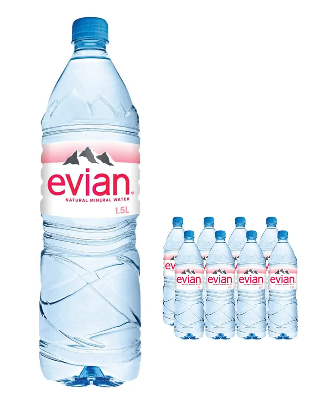 Evian Natural Spring Water Plastic Bottle Multipack, 8 x 1.5 L Water