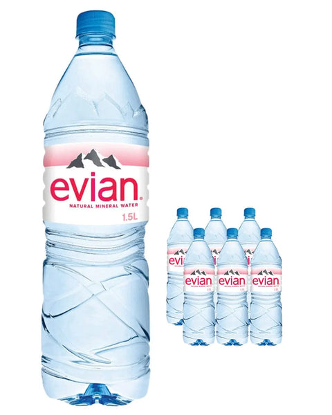 Evian Still Mineral Water Multipack, 6 x 1.5 L – The Bottle Club
