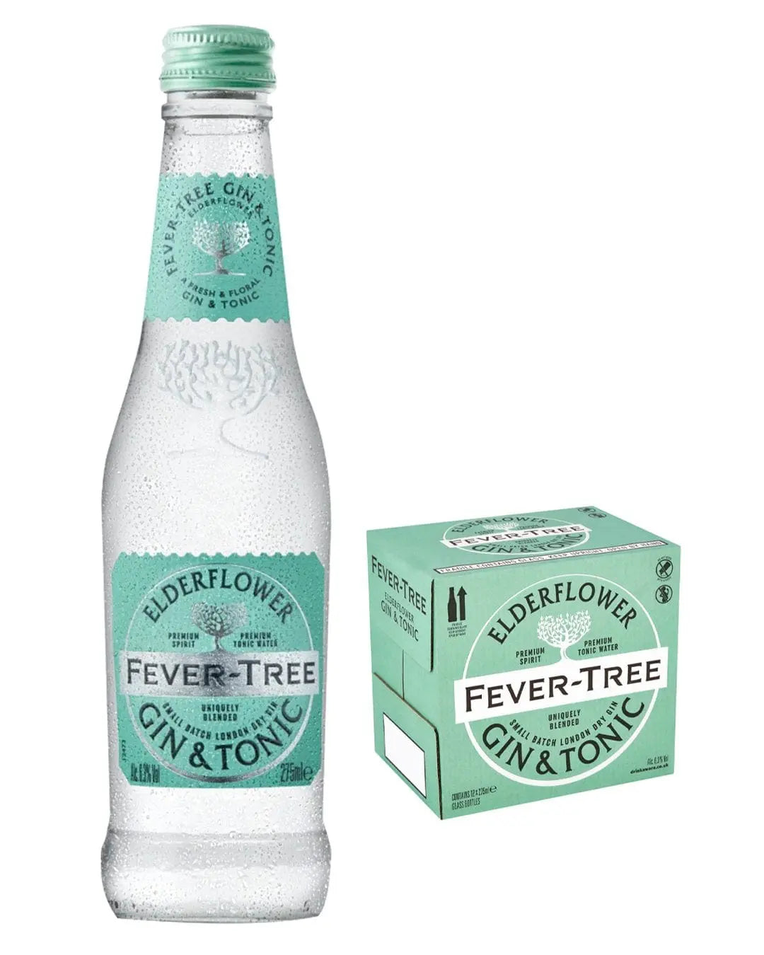 Fever-Tree Elderflower Gin & Tonic Multipack, 12 x 275 ml Ready Made Cocktails 5060605060385