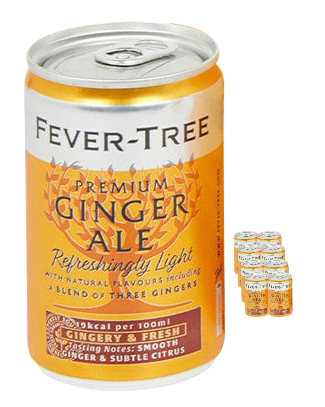 Fever-Tree Refreshingly Light Ginger Ale Fridge Pack, 8 x 150 ml  31 DEC 22 Soft Drinks & Mixers 05060605060026