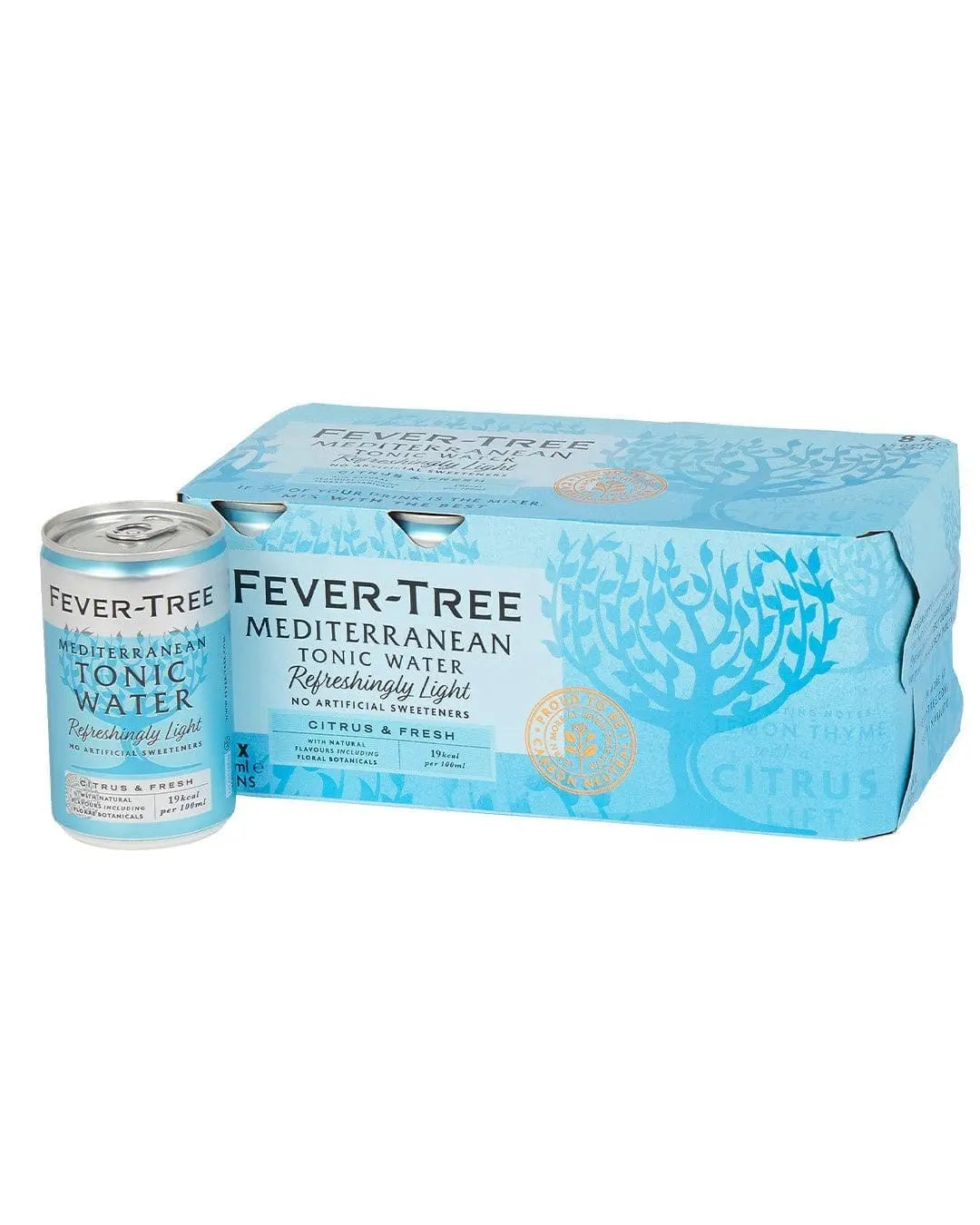 Fever-Tree Refreshingly Light Mediterranean Tonic Water Fridge Pack, 8 x 150 ml Tonics