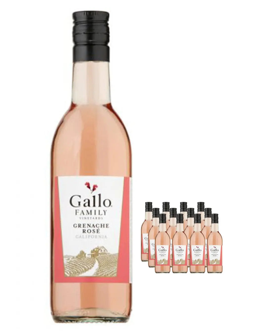Gallo Family Vineyards White Grenache Rose Wine Mini Case, 12 x 187 ml Wine Miniatures