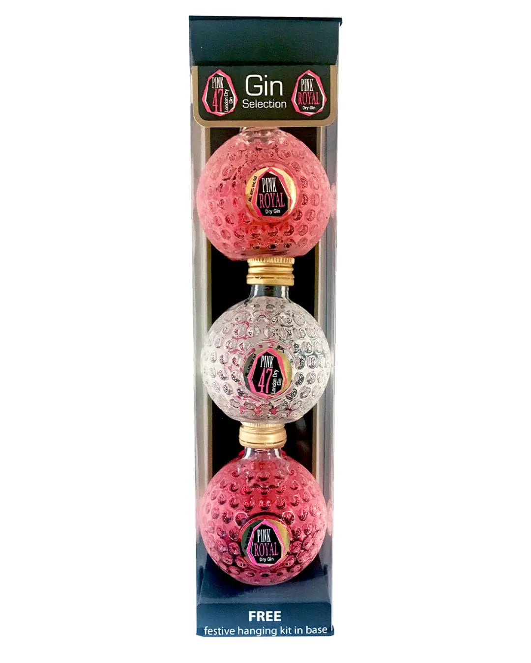 Gin-Gle Bells Pink 47 & Royal Pink Gins Bauble Set Spirit Miniatures
