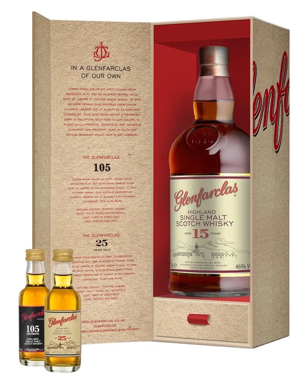 Glenfarclas 15 Year Old Single Malt Whisky Tasting Gift Set, 70 cl Whisky