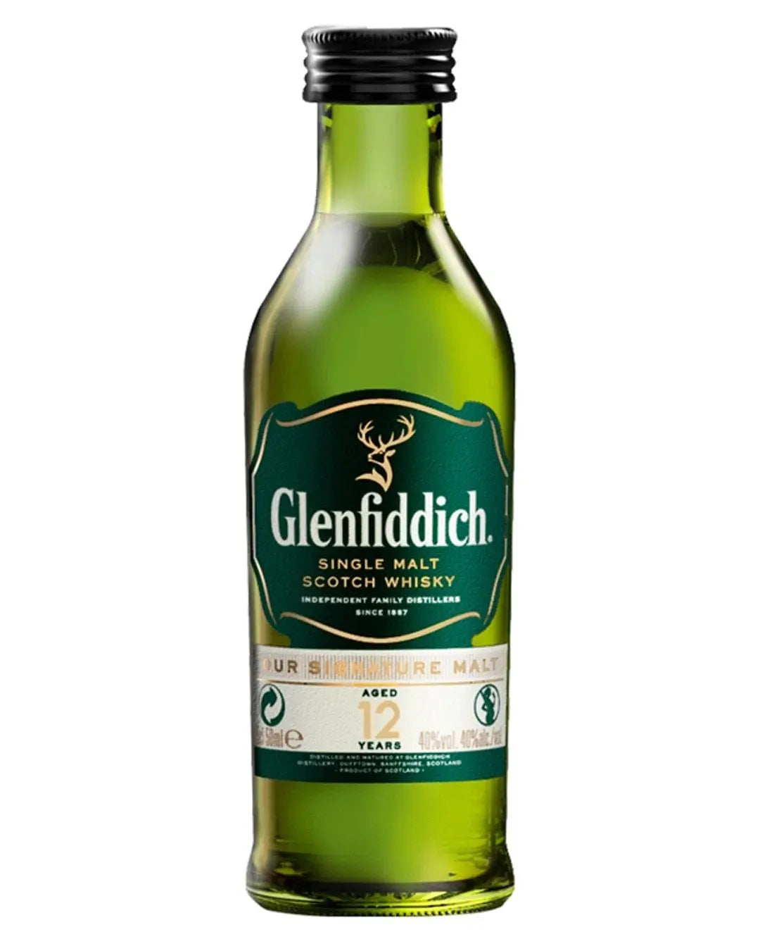 Glenfiddich 12 Year Old Malt Whisky Miniature, 5 cl Spirit Miniatures 5010327000251