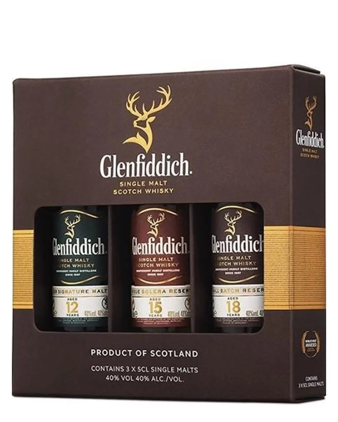 Glenfiddich Miniature Gift Set, 3 x 5 cl Spirit Miniatures