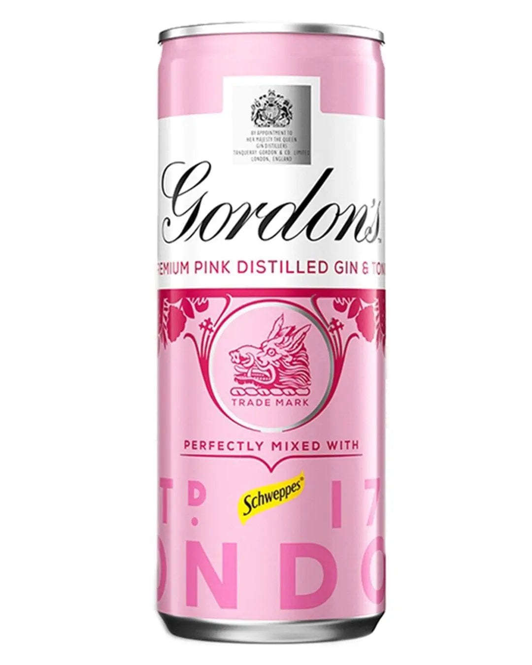 Gordon's Pink Gin & Schweppes Tonic Premixed Can, 1 x 250 ml Ready Made Cocktails