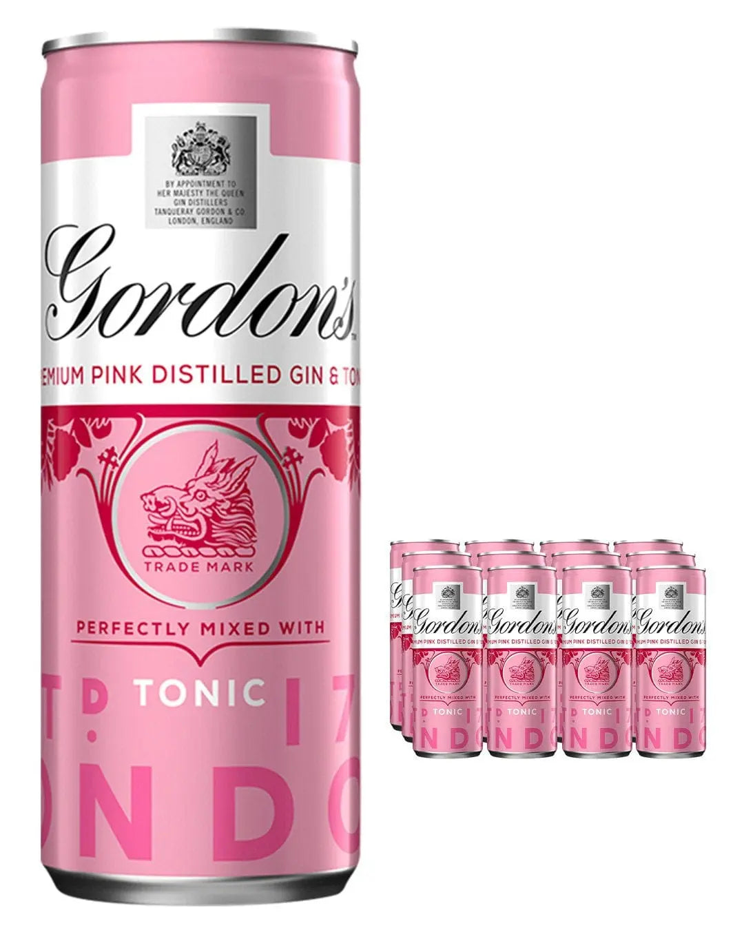 Gordon's Pink Gin & Schweppes Tonic Premixed Can Multipack, 12 x 250 ml Ready Made Cocktails