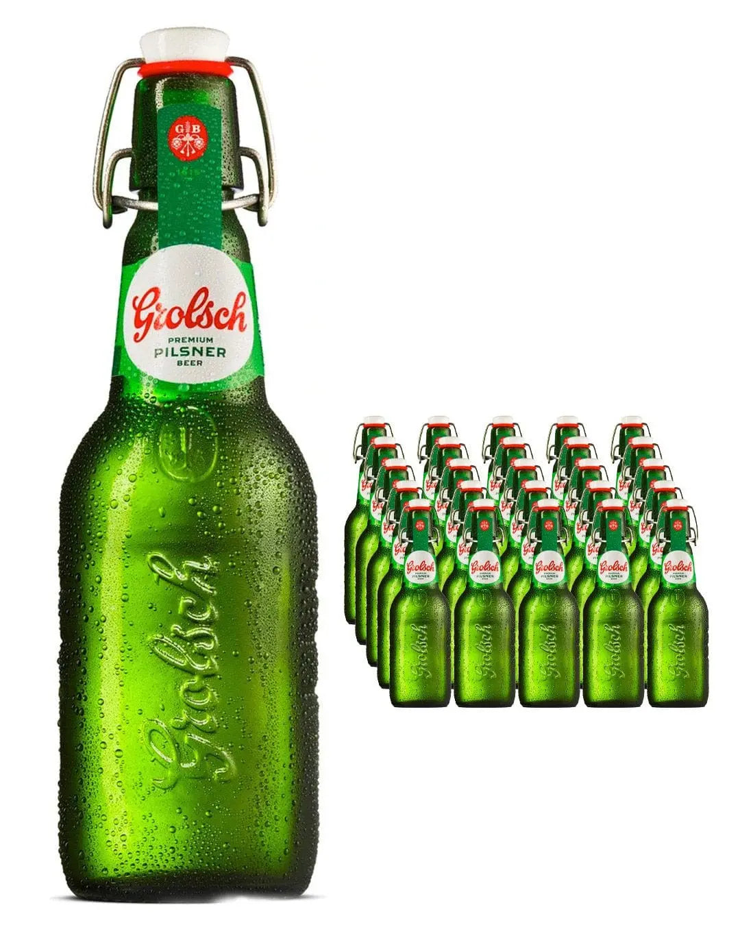 Grolsch Premium Pilsner Swing-Top Beer Bottle Multipack, 20 x 450 ml Beer 8716700031634