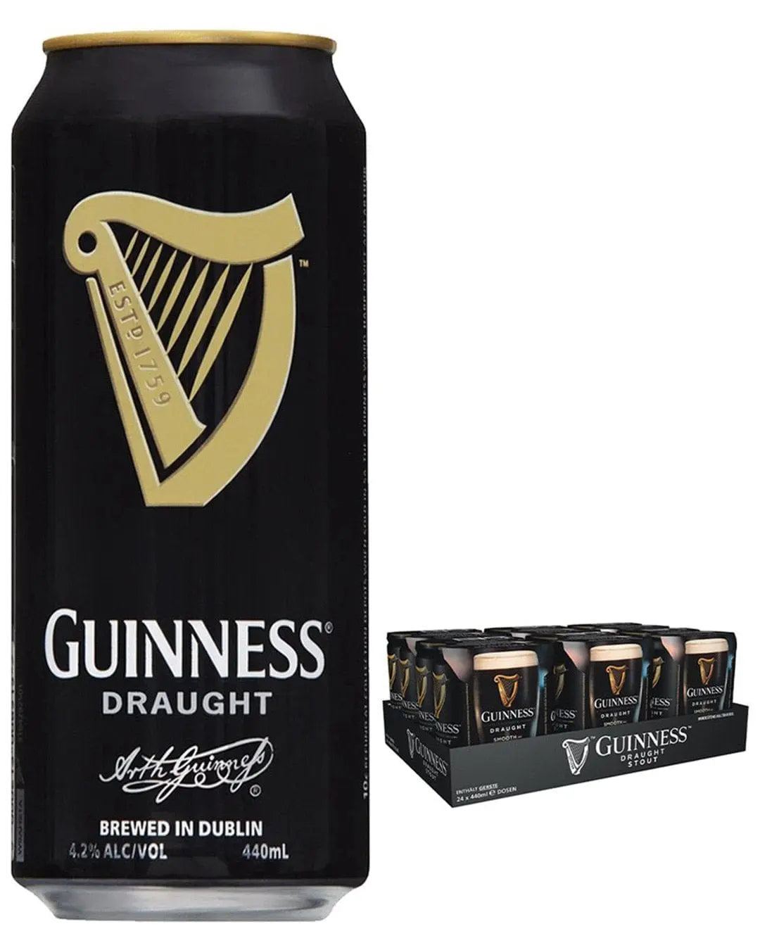 Guinness Draught Beer Can Multipack, 24 x 440 ml Beer 5000213000076