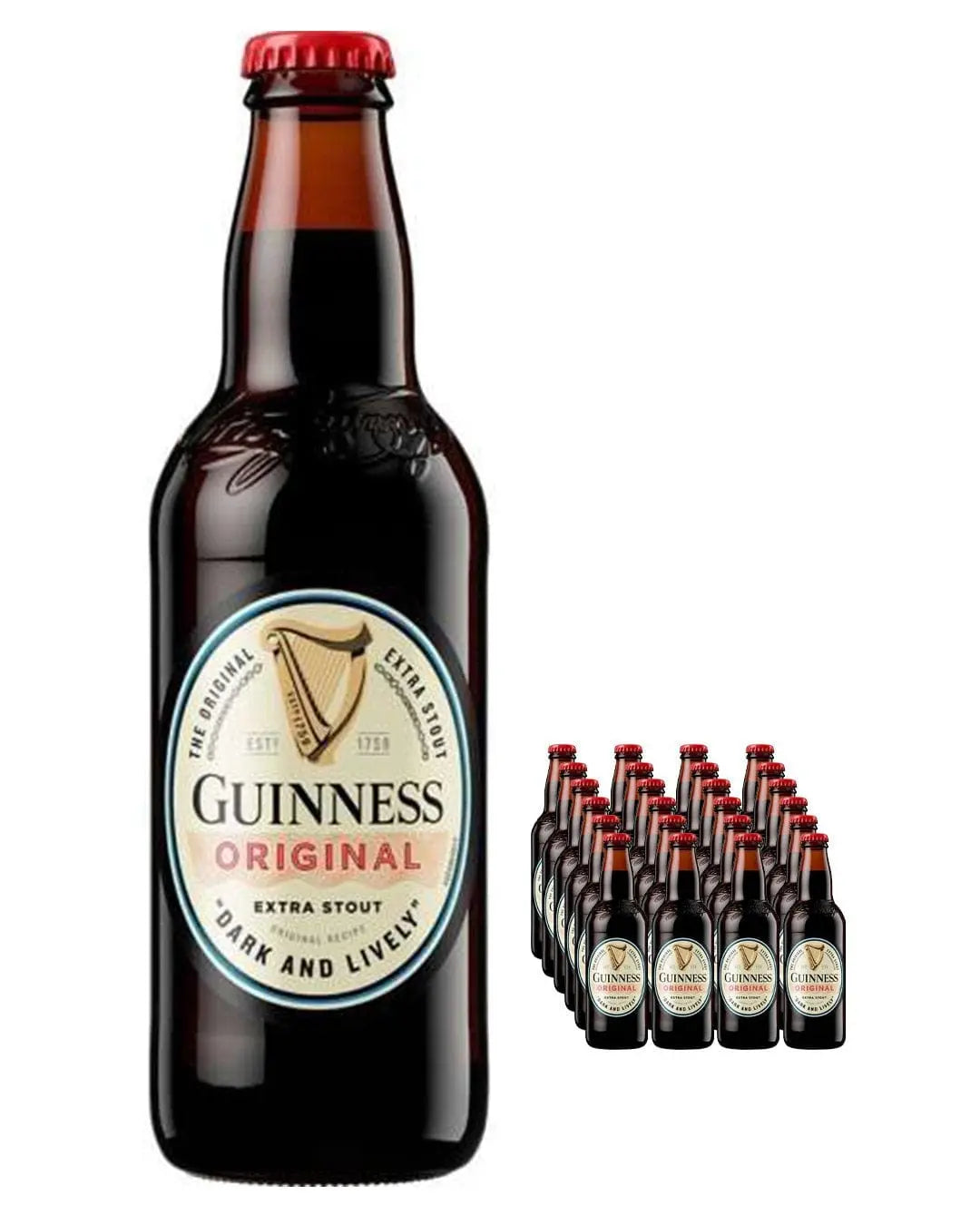 Guinness Original Extra Stout Beer Bottle Multipack, 24 x 330 ml Beer