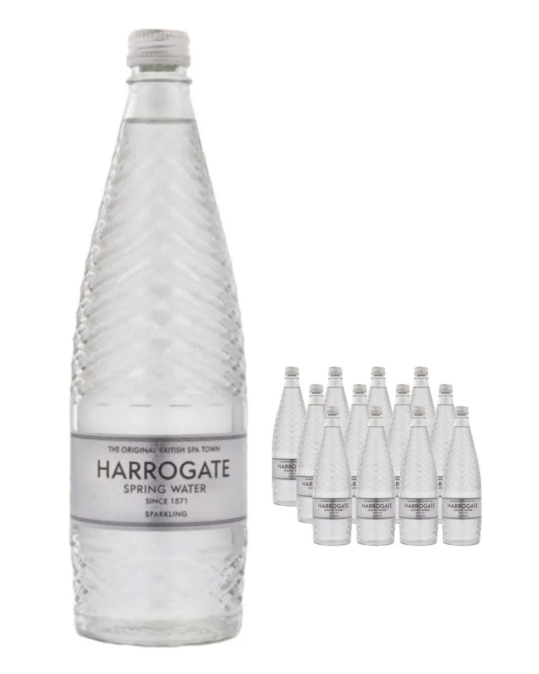 Harrogate Spring Sparkling Water Glass Bottle Multipack, 12 x 750 ml Water